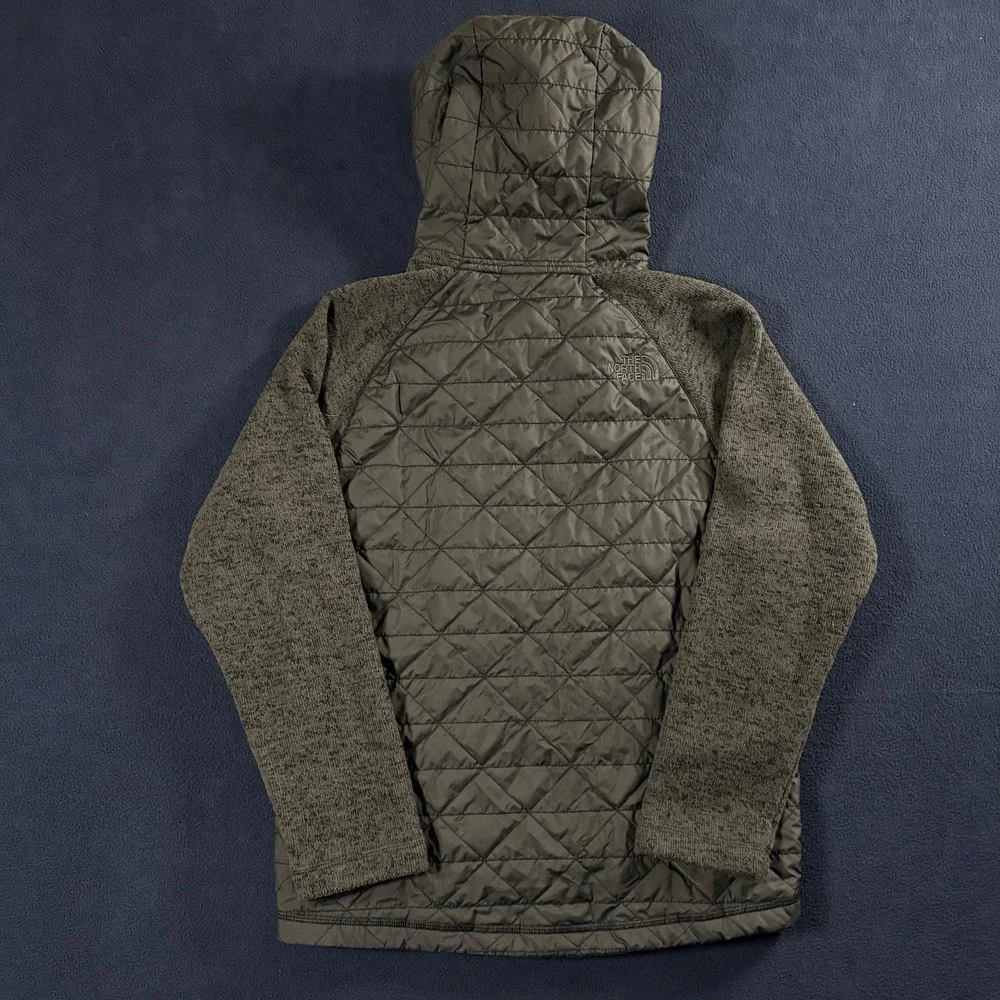 The North Face Boys Jacket Medium Black Outdoor Full Zip Hybrid Quilted Jacket